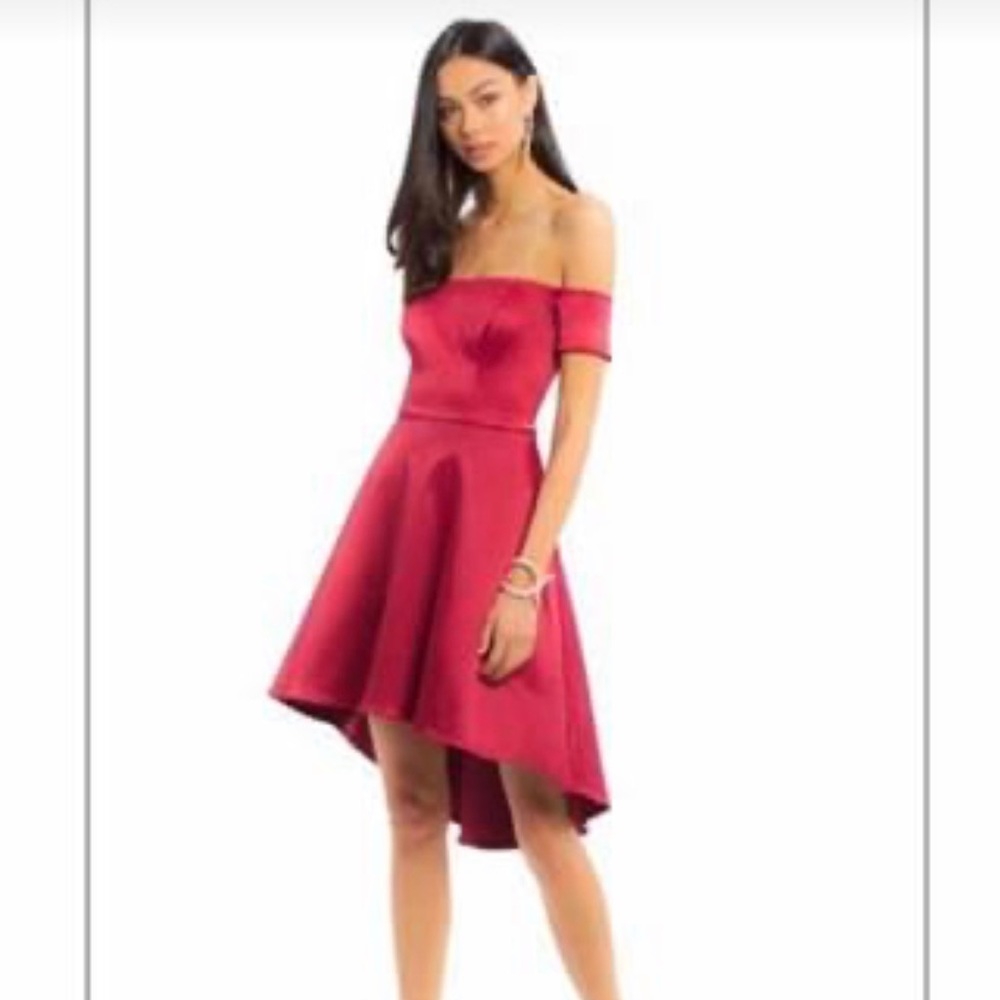 Red formal cocktail dress